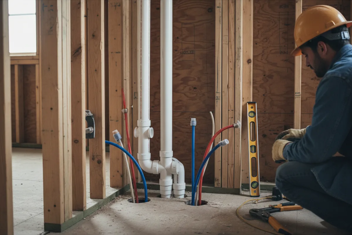 Drain and supply rough-in during Garbage Disposal Repair in Marcellus